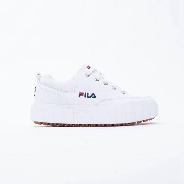 Fila Sandblast Canvas Women's Sneakers - White/Navy/Red,NZ 450-20579